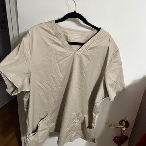 💝 3X Cherokee Beige Tan V-Neck Scrub shirt